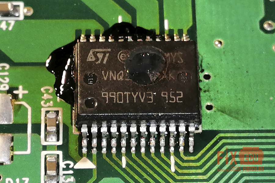 VNQ5E050AK после короткого замыкания