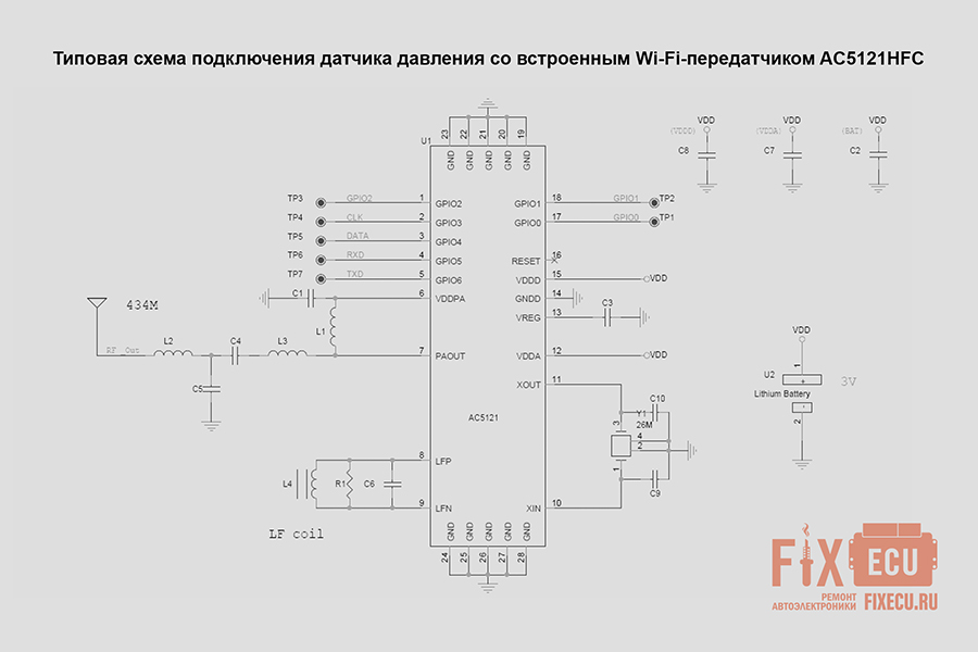 Схема подключения AutoChips AC5121HFC
