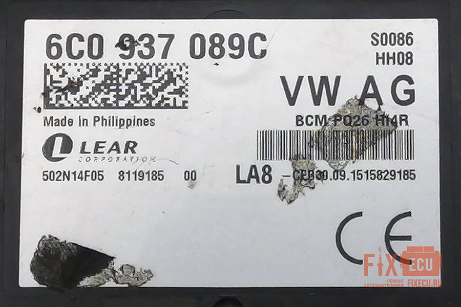 Маркировка BCM PQ26 6C0937089C